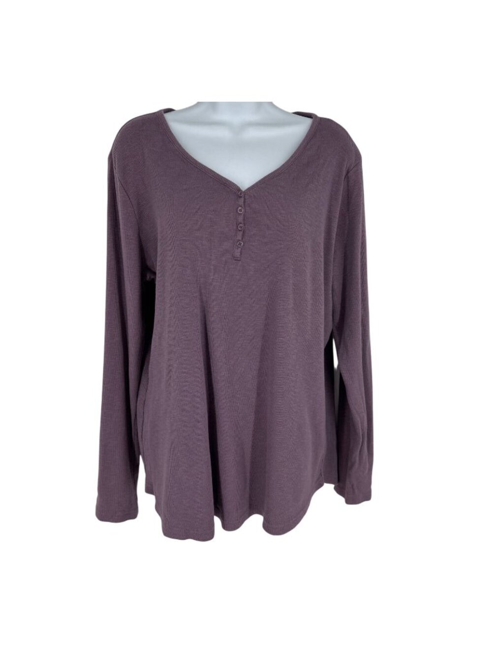 Duluth Trading Co Women's Ribbed Knit Longtail T Long Sleeve Henley Top Size XL
